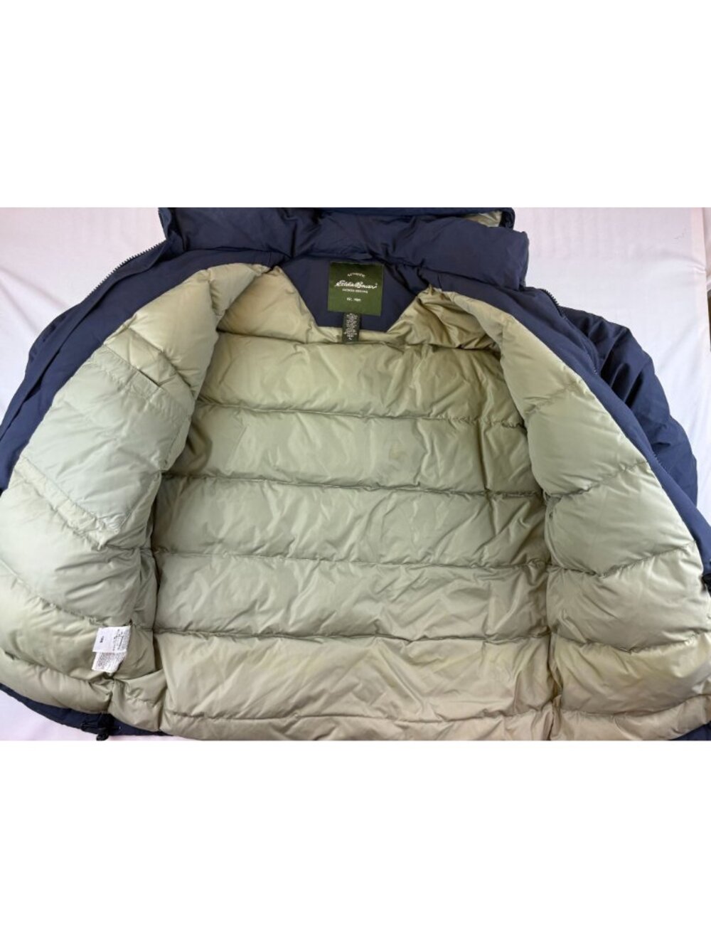 Eddie Bauer Goose Down Parka Jacket Winter Coat Navy Mens XL - Picture 3 of 14